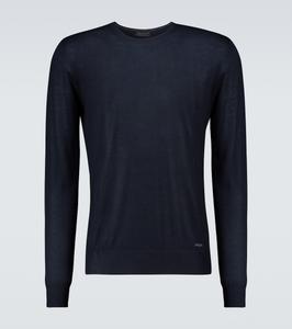 Кашемировый свитер с круглым вырезом Prada, синий