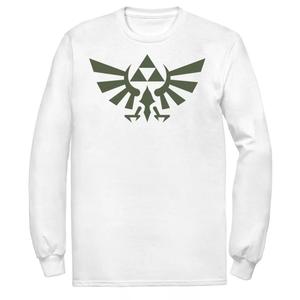 Мужская футболка с черным логотипом Nintendo Zelda Hyrule Crest Triforce с длинными рукавами Licensed Character