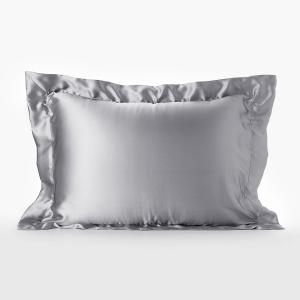 Однотонная шелковая наволочка Mulberry Gingerlily, серебро