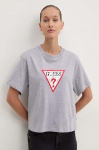 Хлопковая футболка Guess Jeans, серый