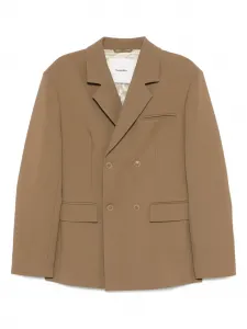 Двубортный пиджак Nanushka, коричневый