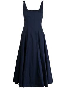 Платье миди STAUD Wells с квадратным вырезом, синий