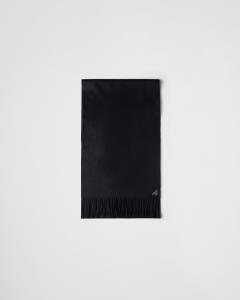 Шарф из шелка и кашемира Prada, черный