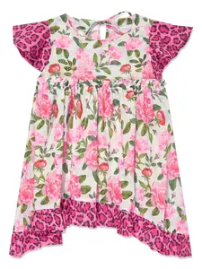 Платье с цветочным принтом Seliniaction Kids, розовый