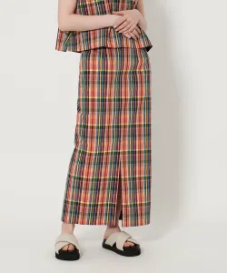 Клетчатая облегающая макси-юбка United Arrows, цвет Other 4