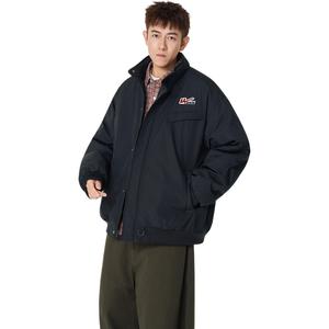 Пуховик Unisex Stand Collar утепленный стеганый WARRIOR, черный (diy badge)