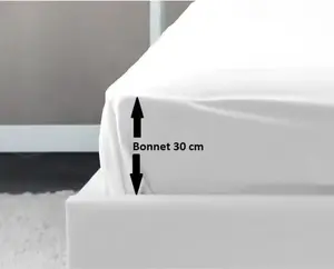 Простыня на резинке белая 180х200х30 LOVELY HOME