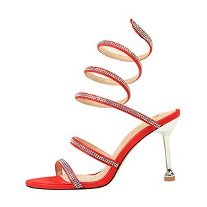 QITUMAUL Женские туфли на тонком каблуке 8 см красные, цвет Red[Heel Height 8cm]