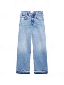 Джинсы lewis с необработанными краями и широкими штанинами ANINE BING, синий