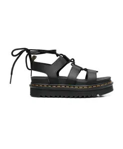 Открытые босоножки на плоской подошве Dr. Martens, черный