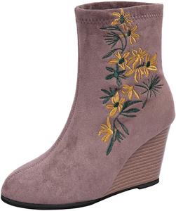 Ботинки на молнии сбоку для женщин, короткие ботильоны, отдельные туфли для девушек, повседневные теплые зимние короткие ботинки для женщин Generic, Purple