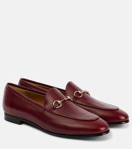 Кожаные лоферы Gucci Jordaan Horsebit Gucci, цвет rosso ancora
