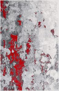 Ковер для пола SAFAVIEH, 77 x 122 см, Adirondack Collection, Red & Grey, современный абстрактный дизайн, не линяет и прост в уходе, идеален для помещений с высокой проходимостью: прихожая, гостиная, спальня (ADR134Q)
