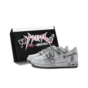 Кроссовки Nike Air Force 1 Skateboarding Shoes Women's Low-top Black/grey, серый