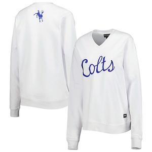 Женский белый флисовый свитшот с v-образным вырезом indianapolis colts cheer The Wild Collective