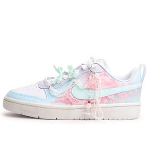 Nike Court Borough Low 2 Low Top скейтборд обувь женские синий розовый