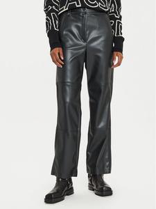 Брюки прямого кроя из искусственной кожи Max Mara Leisure, черный