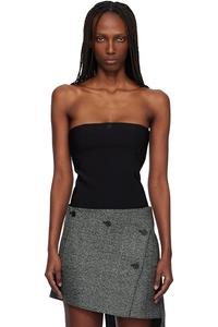 Боди из трикотажа и бюстье Courrèges, черный