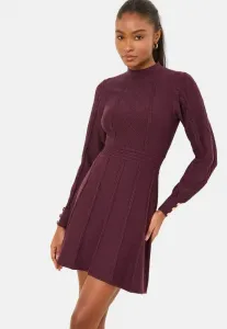 Вязаное платье прямого кроя с длинными рукавами и мини-ромбами Lipsy, Burgundy Red