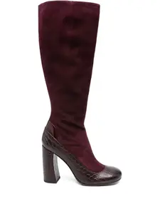 Сапоги с тиснением под кожу крокодила Chie Mihara, красный