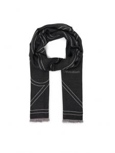 Шарф Emblem Repeat Lw Shawl W Fringes LV04F8074G Calvin Klein, черный