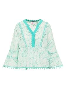 IZIA Женская туника белого и бирюзового цвета