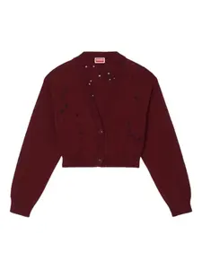 Кардиган на пуговицах с вышивкой Kenzo, красный