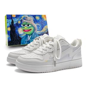 Pepe The Frog Мужские лоу-топ скейтборд кроссовки Ecru (размер в размер, рекомендуется взять на размер больше), цвет Ecru (Shoes Run Small, Consider 1 Size Up)