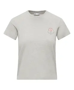 Хлопковая футболка с логотипом Moncler, серый