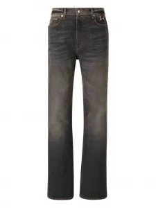 Джинсы на пуговицах с петлями для ремня Rhude, черный