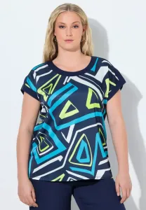 Футболка с принтом grafischer rundhals halbarm Ulla Popken, Marine