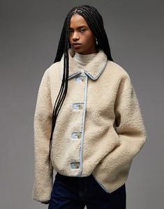 Куртка COLLUSION из искусственной овчины с контрастным воротником из замши