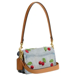 COACH Табби денимовая сумка через плечо малая женская синяя