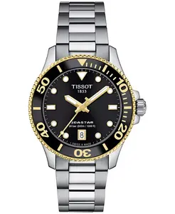 Унисекс-часы Seastar на стальном браслете серебристого цвета, 36 мм Tissot