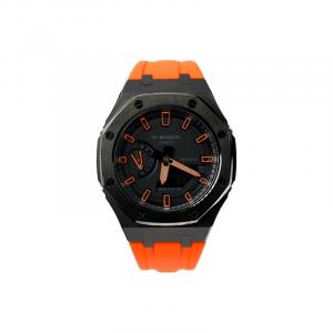 Часы Casio G-Shock Analog-Digital 2100 Series, арт. GA-2100-1A1, 44 мм, оранжевый/черный/черно-оранжевый