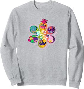 Толстовка с изображением троллей (Trolls Flower), синяя