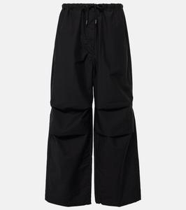 Широкие брюки из смесовой хлопковой ткани Acne Studios, черный
