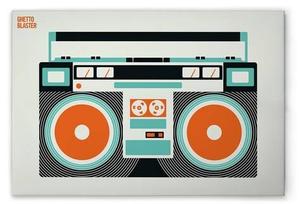 Картина на холсте A.S. Création Ghetto Blaster цвет cremeschwarzweissorangeblau
