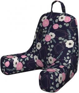 Абстрактная наволочка для подушки для чтения Lunarable, креативная композиция с винтажными цветами и современными геометрическими элементами, мягкая набивная наволочка для кровати, маленький размер, многоцветная., Multicolor