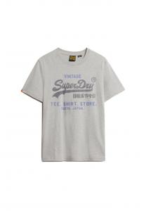 Футболка - футболка vi heritage casual tee хлопок круглый вырез логотип однотонная Superdry., серый