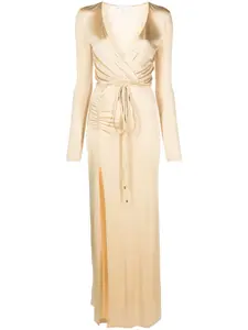 Длинное платье из джерси с V-образным вырезом Patrizia Pepe, нейтральный