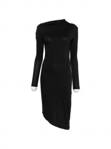 Драпированное асимметричное платье Patrizia Pepe, черный