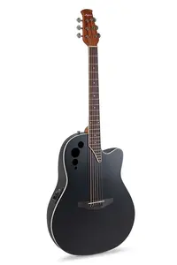 Электроакустическая гитара Ovation Applause AE44-5S - черный сатин с футляром Ovation ABS для гитары, средне-глубокая форма