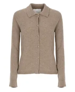 Коричневый кашемировый кардиган с воротником Vanisã, коричневый