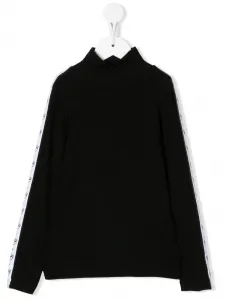 Трикотажный топ с логотипом Chiara Ferragni Kids, черный