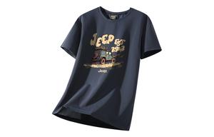 Футболки Unisex с круглым вырезом, умеренно прямого кроя Jeep, темно-синий