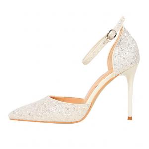 QITUMAUL Женские туфли на высоком каблуке белые [высота каблука 9,5 см], цвет White[Heel Height 9.5cm]