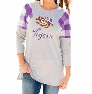 Туника Lsu Get In Check серого/фиолетового цвета Gameday Couture