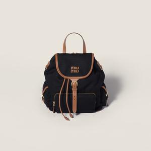 Рюкзак из парусины и кожи MIU MIU, черный