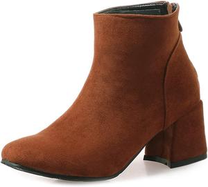 Женские ботильоны MIOKE с бахромой и кисточками, замшевые, на молнии, с круглым носком, массивным каблуком, короткие, Brown-Velvet Lined